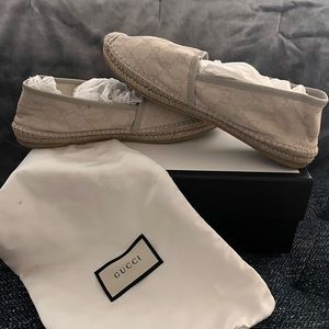 Authentic Gucci Monogram Espadrilles Off White